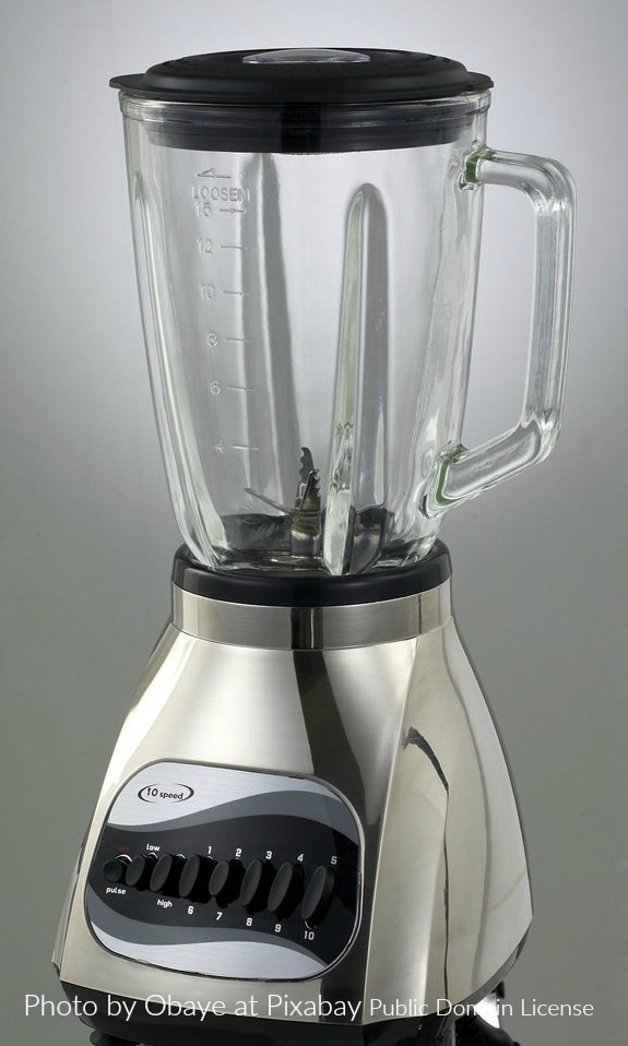 A basic blender can be used to make wheatgrass juice.