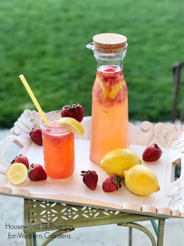 fresh strawberry lemonade for National Lemonade day