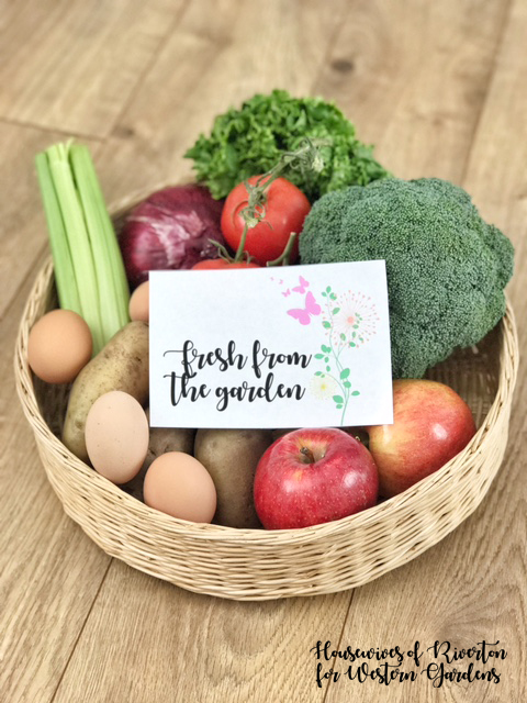 Fresh from the garden gift tags to use on a basket of produce for someone in need.